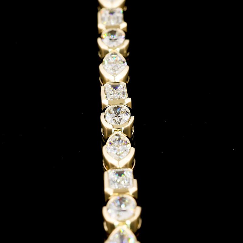7ctw Bezel East West Emerald, Marquise & Oval Tennis Bracelet