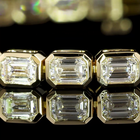 4-1/2ctw Bezel East West Emerald Tennis Bracelet