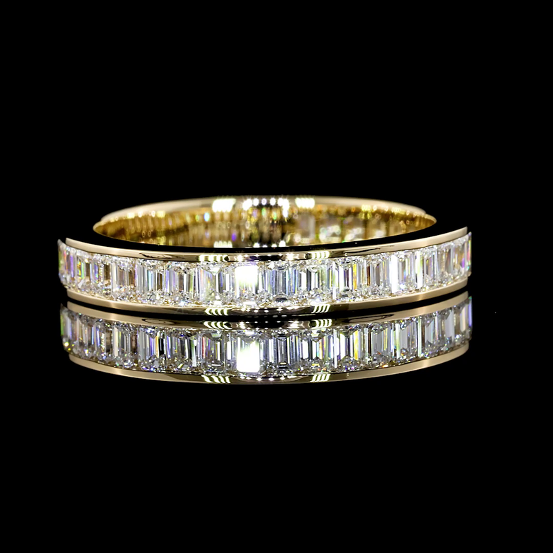 1ctw Channel Emerald 3/4 Eternity Band