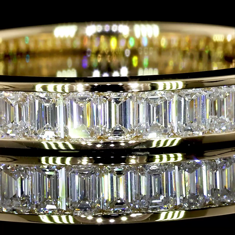 1ctw Channel Emerald 3/4 Eternity Band