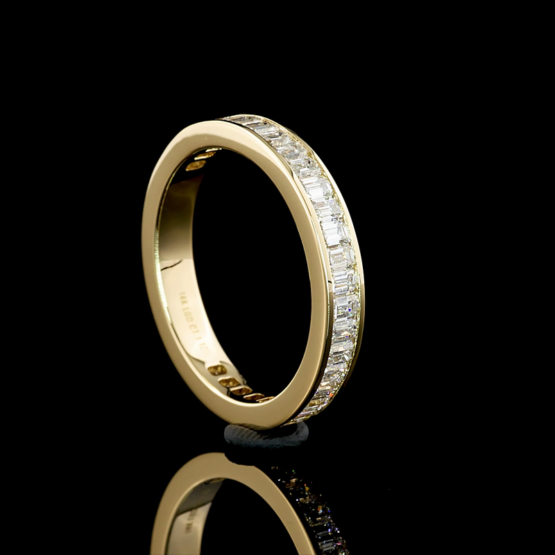 1ctw Channel Emerald 3/4 Eternity Band
