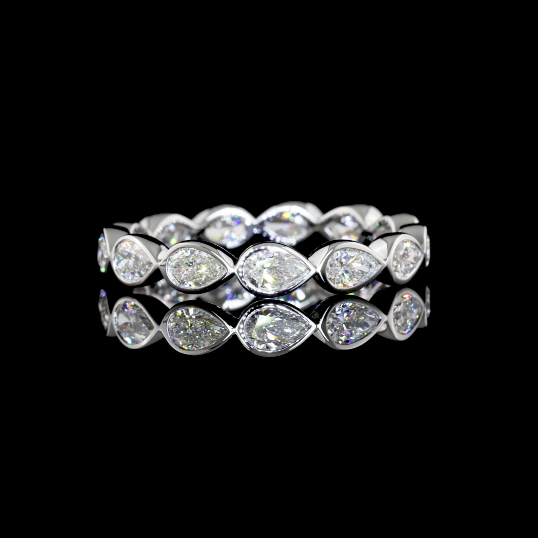2-1/4ctw Bezel East West Pear Eternity Band