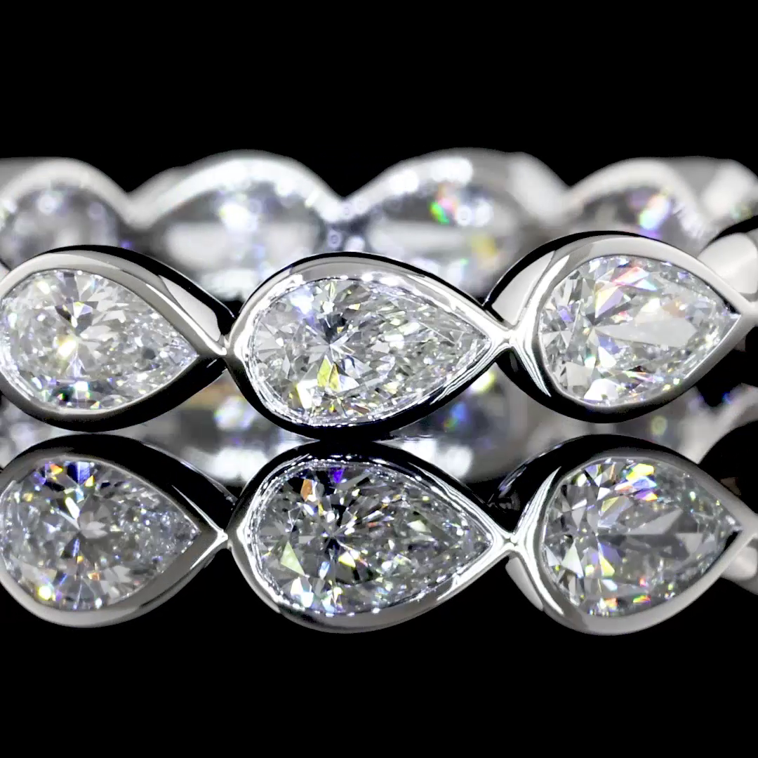 2-1/4ctw Bezel East West Pear Eternity Band