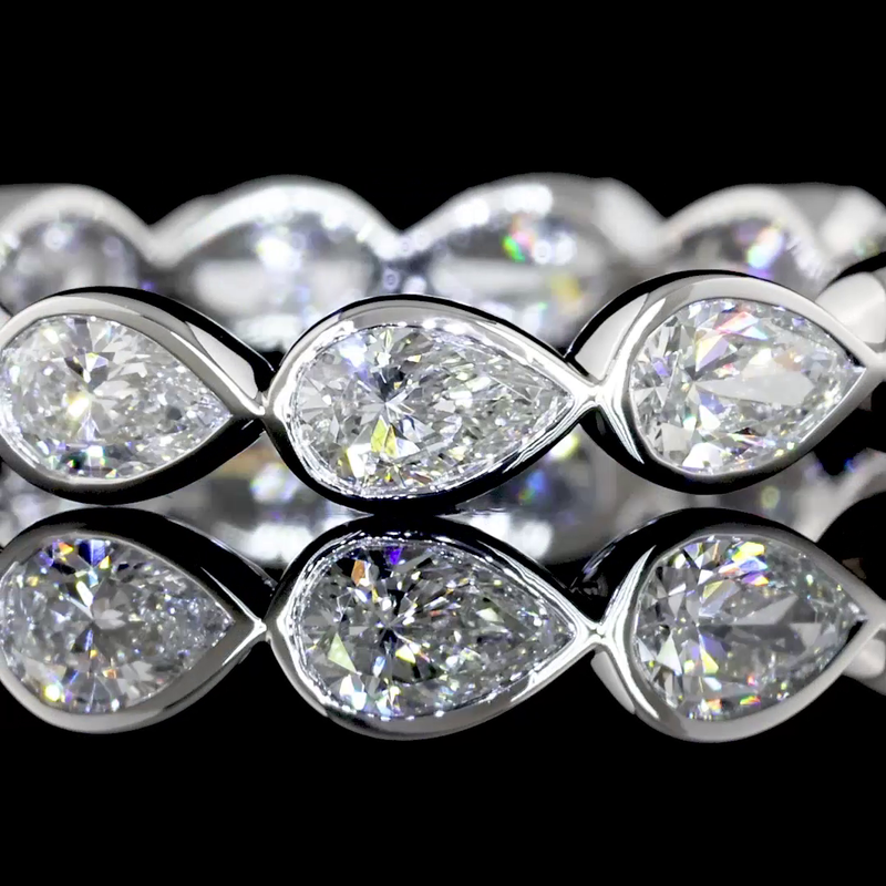 2-1/4ctw Bezel East West Pear Eternity Band