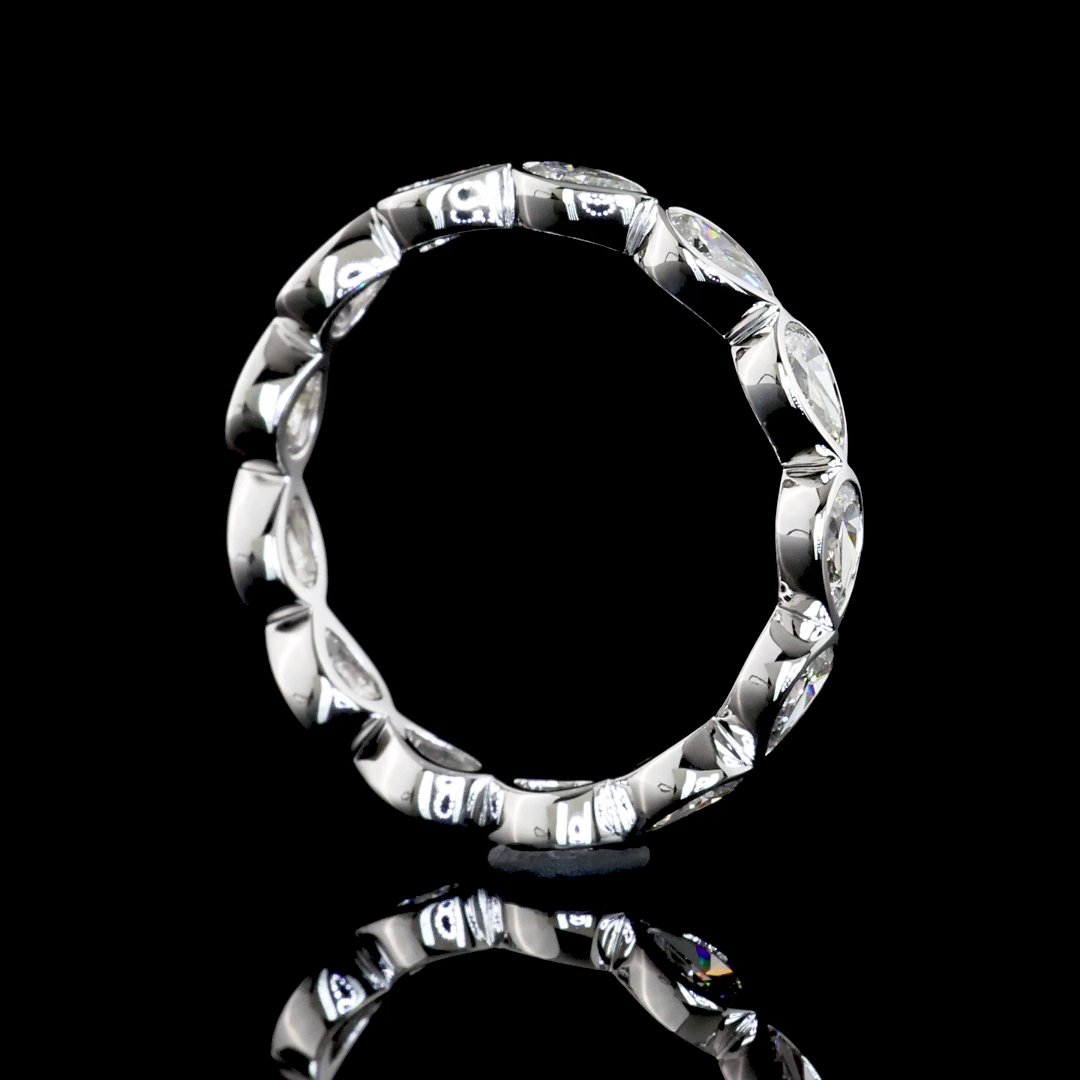 2-1/4ctw Bezel East West Pear Eternity Band