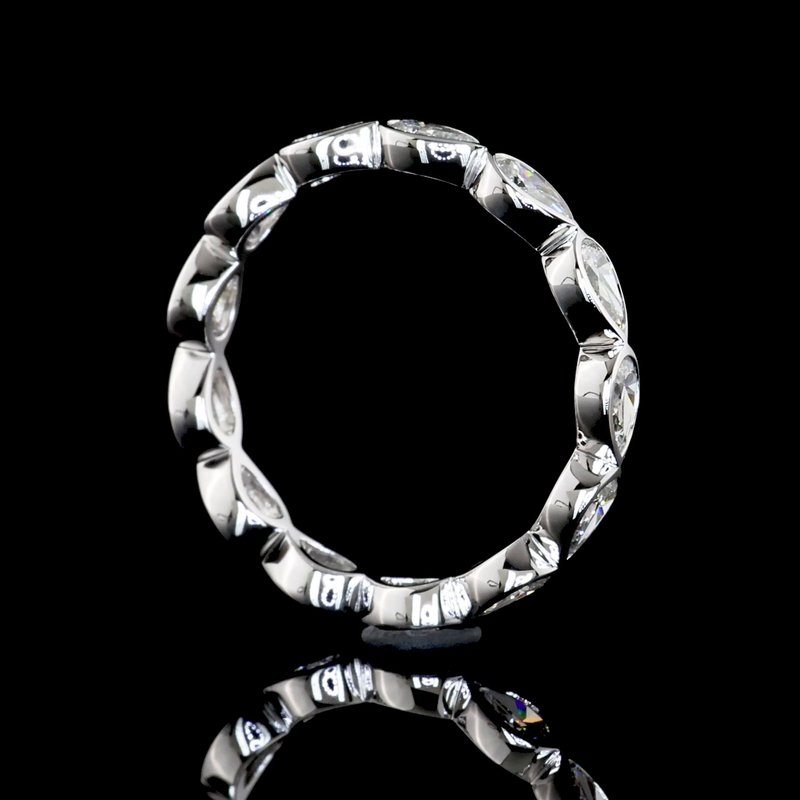 2-1/4ctw Bezel East West Pear Eternity Band