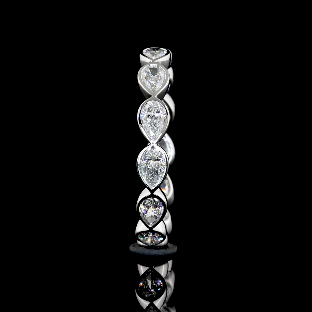 2-1/4ctw Bezel East West Pear Eternity Band