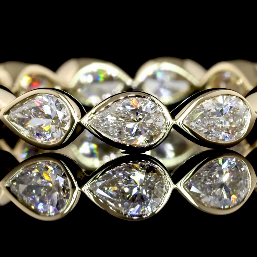 1-1/4ctw Bezel East West Pear Eternity Band