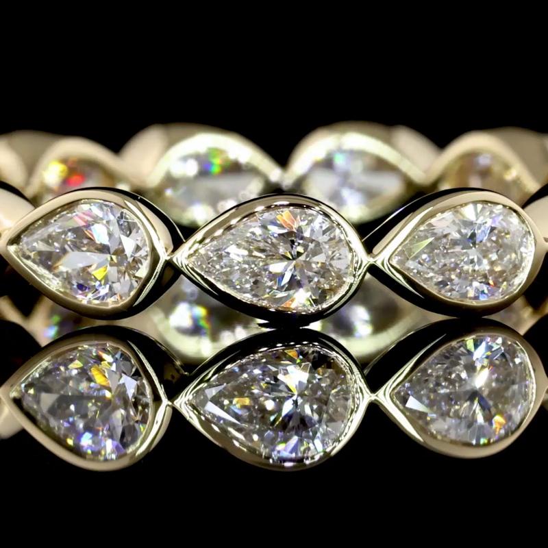 1-1/4ctw Bezel East West Pear Eternity Band