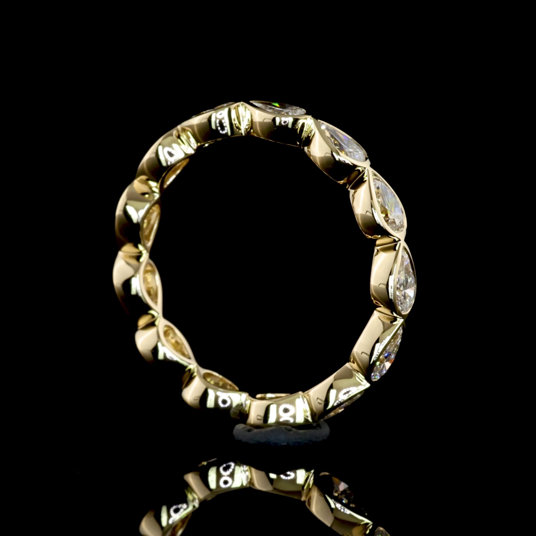 1-1/4ctw Bezel East West Pear Eternity Band