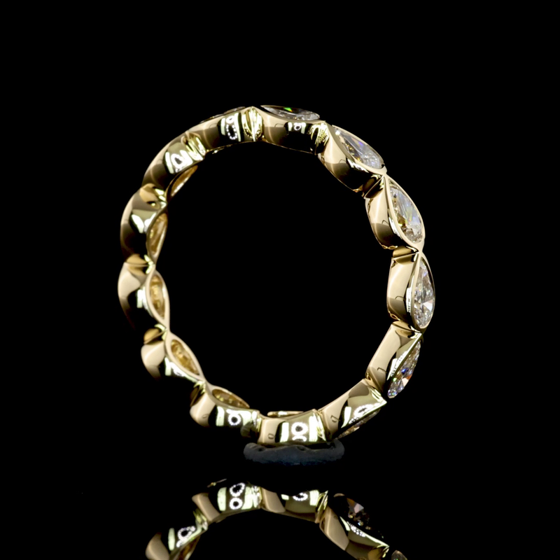 1-1/4ctw Bezel East West Pear Eternity Band