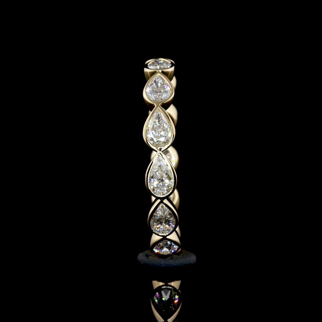 1-1/4ctw Bezel East West Pear Eternity Band