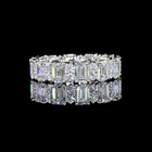 4ctw Emerald & Round Prong Diamond Eternity Band