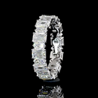 4ctw Emerald & Round Prong Diamond Eternity Band