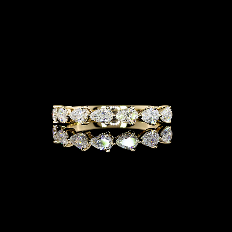 1/2ctw Prong East West Pear Half Eternity Band