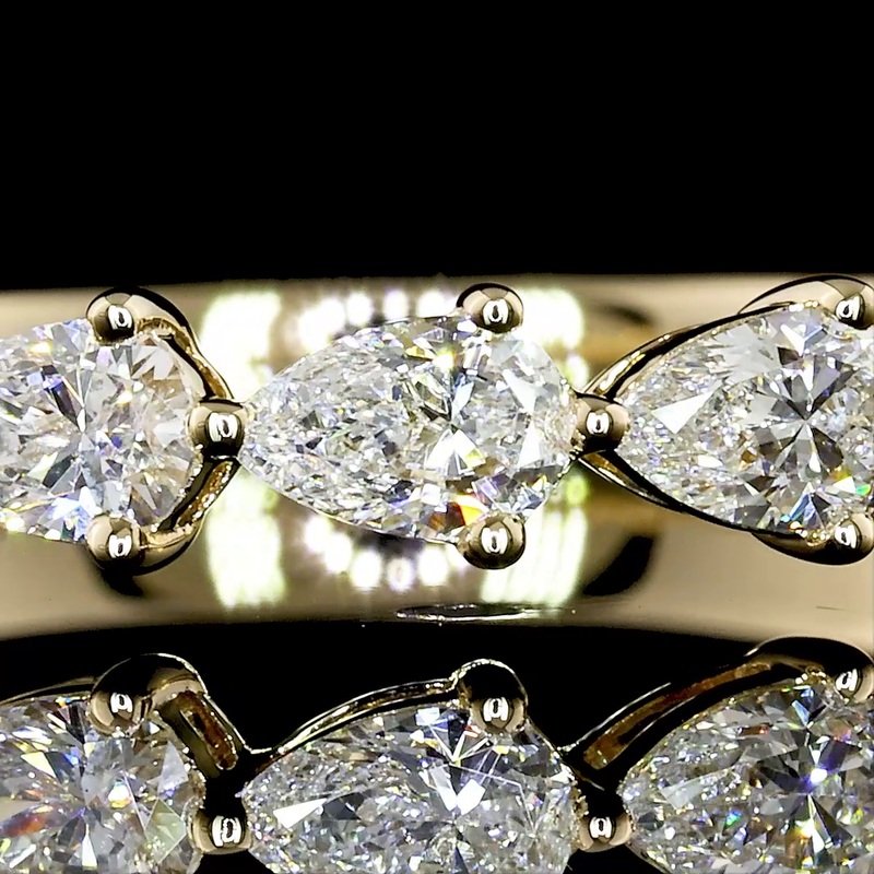 1/2ctw Prong East West Pear Half Eternity Band