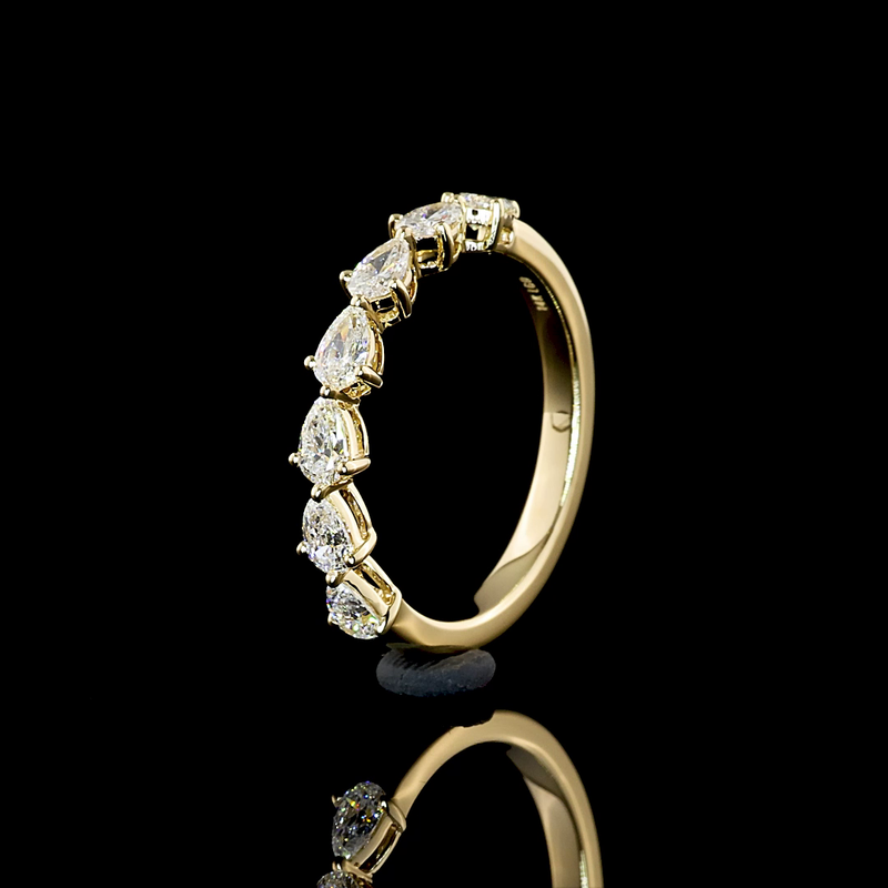 1/2ctw Prong East West Pear Half Eternity Band
