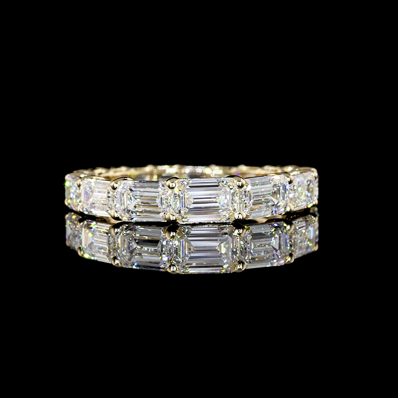 3ctw Emerald East West Prong Diamond Eternity Band