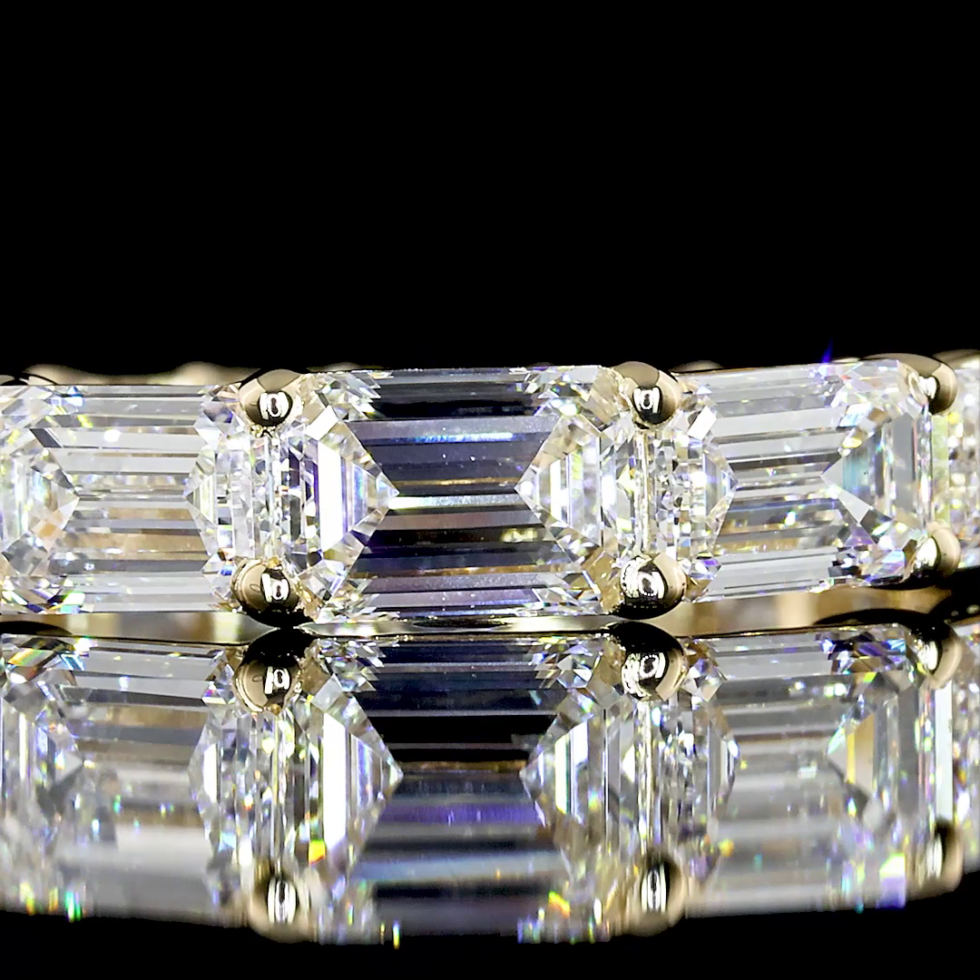 3ctw Emerald East West Prong Diamond Eternity Band