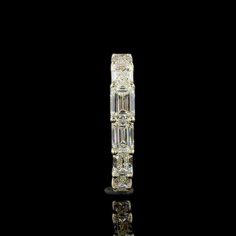 3ctw Emerald East West Prong Diamond Eternity Band