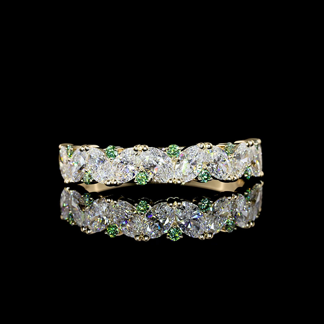 1-1/2ctw Prong Inclined Oval Half Eternity Band