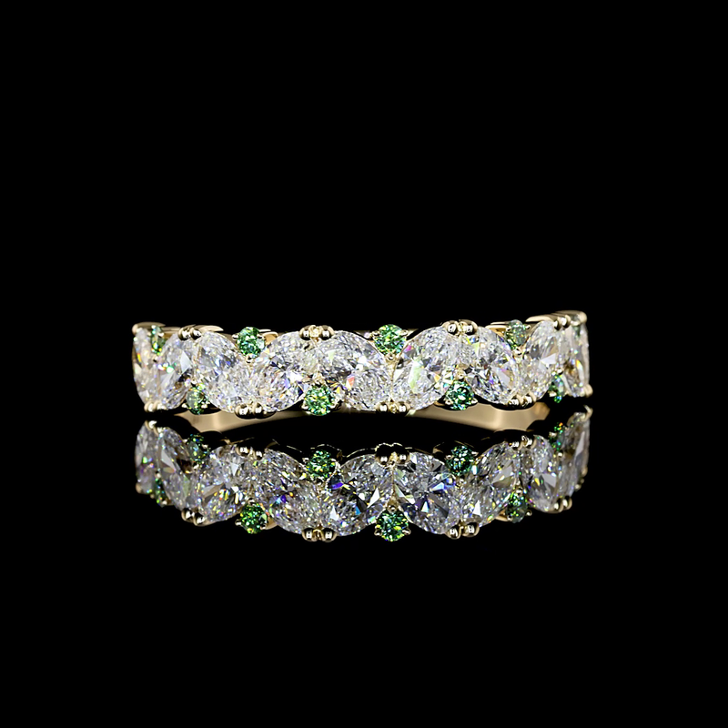 1-1/2ctw Prong Inclined Oval Half Eternity Band