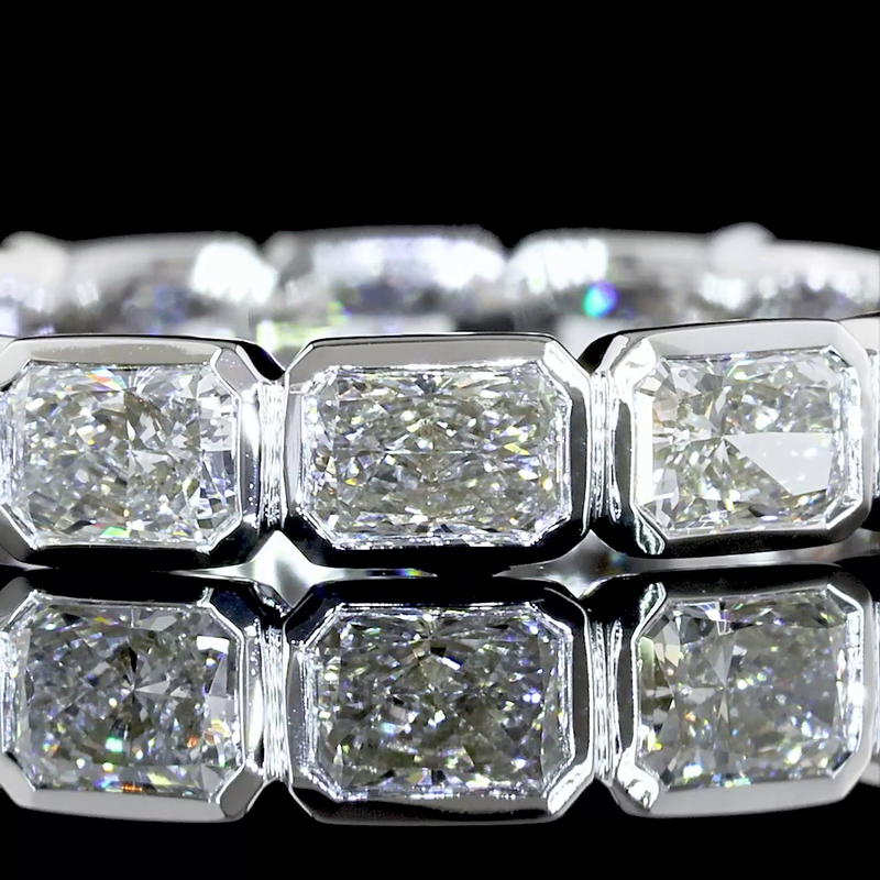 2ctw Bezel East West Radiant Eternity Band