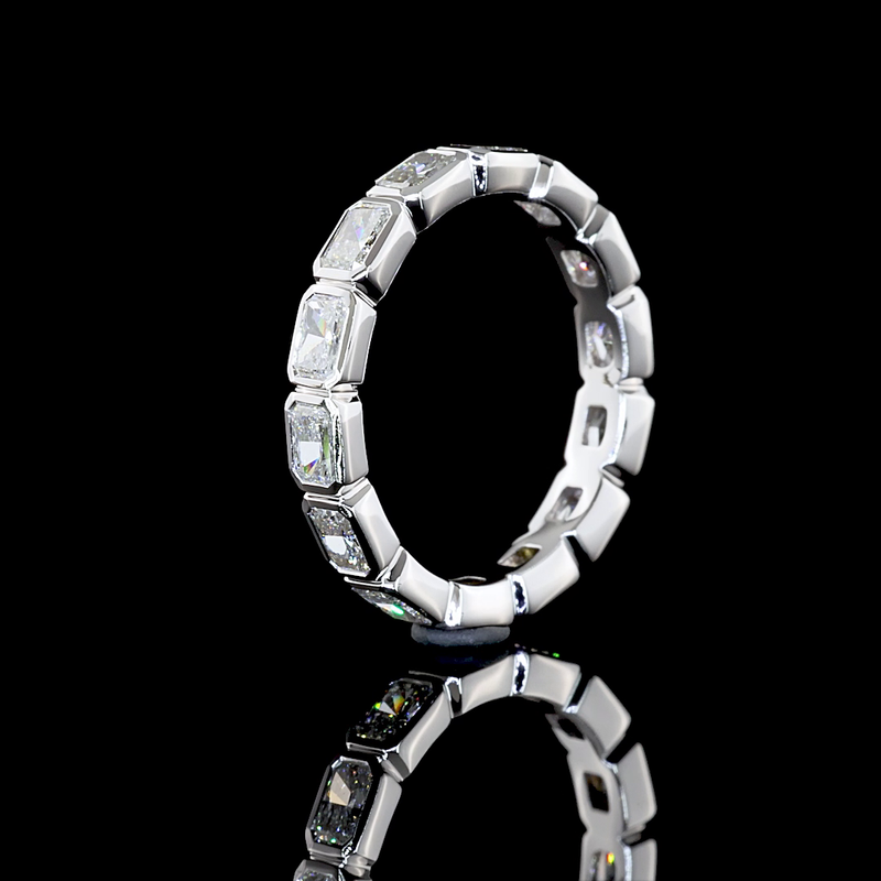 2ctw Bezel East West Radiant Eternity Band