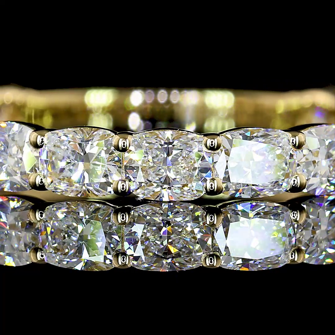 1-1/2ctw Prong Cushion 3/4 Eternity Band