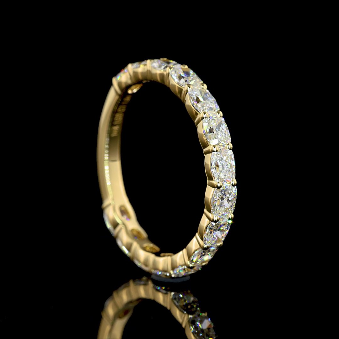1-1/2ctw Prong Cushion 3/4 Eternity Band