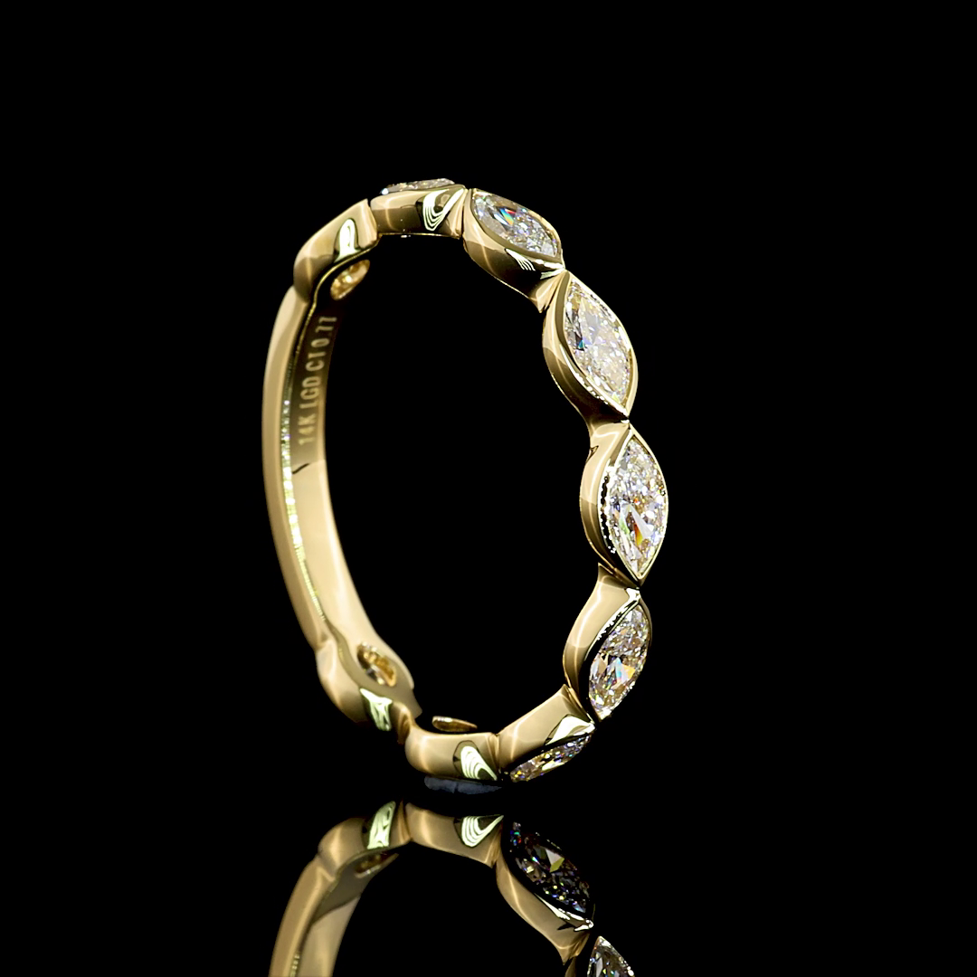 3/4ctw Bezel East West Marquise 3/4 Eternity Band