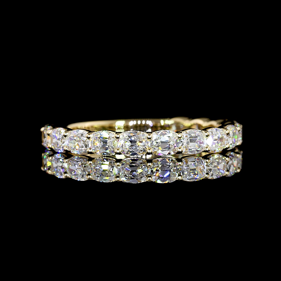 1-1/4ctw Prong East West Cushion 3/4 Eternity Band
