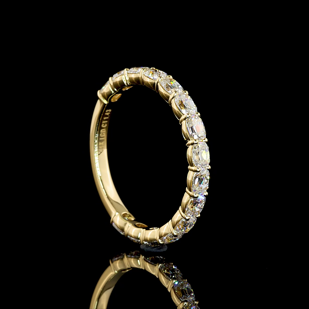 1-1/4ctw Prong East West Cushion 3/4 Eternity Band
