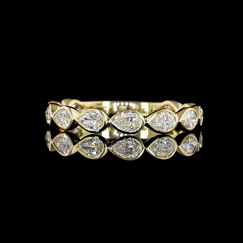 3/4ctw Bezel East West Pear 3/4 Eternity Band