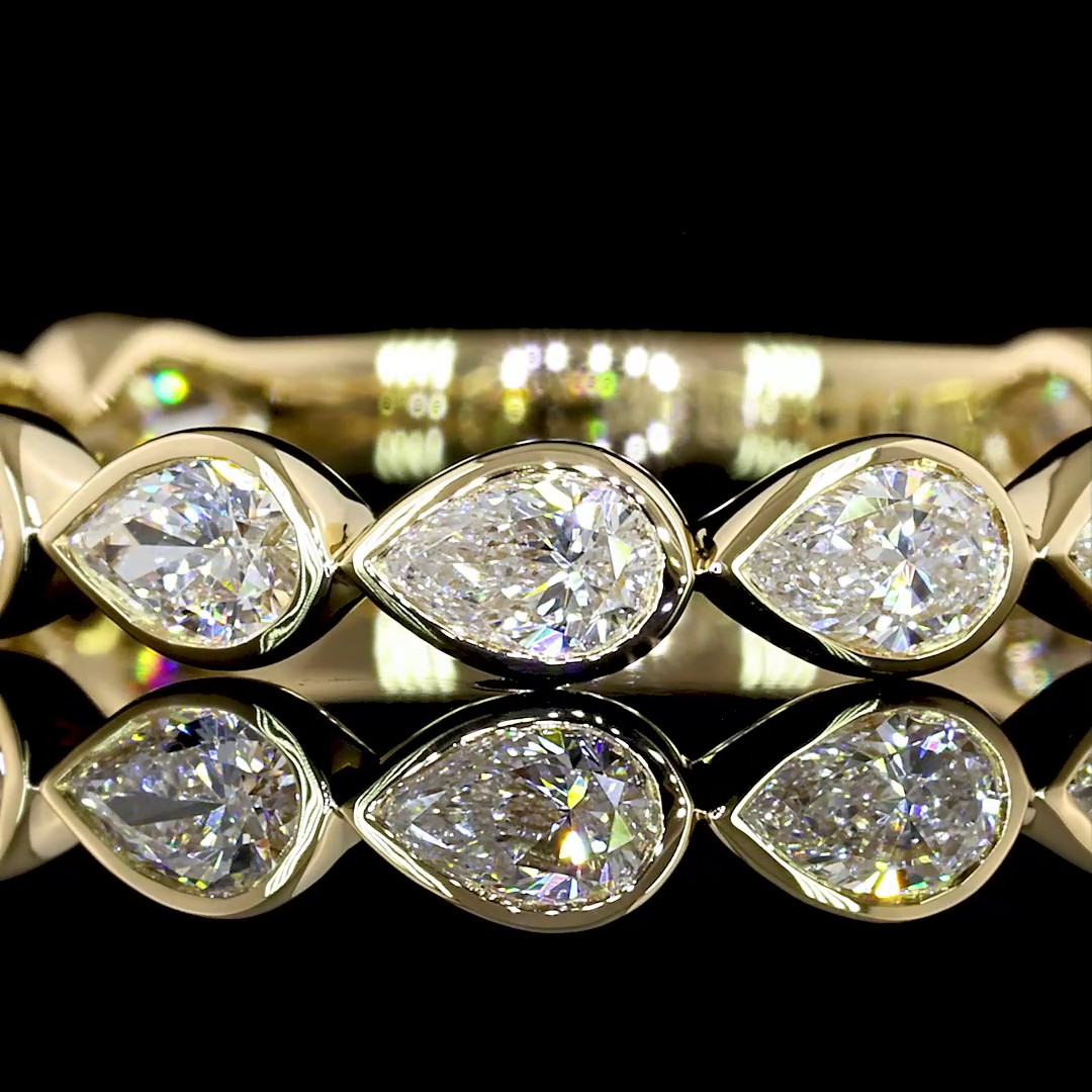 3/4ctw Bezel East West Pear 3/4 Eternity Band