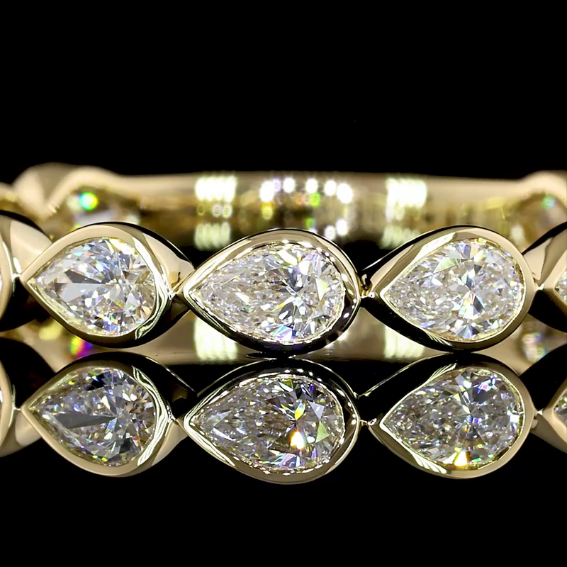 3/4ctw Bezel East West Pear 3/4 Eternity Band