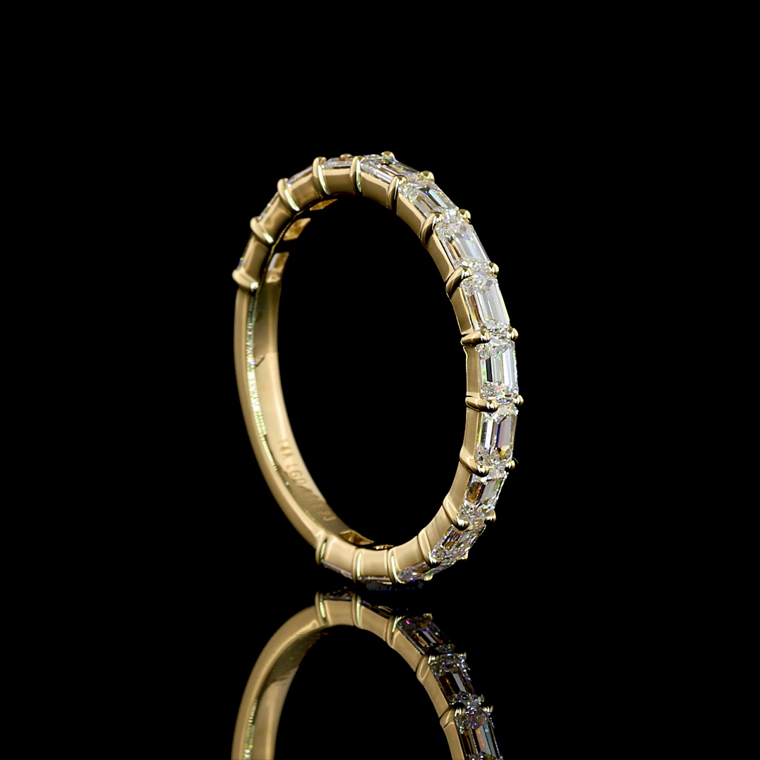 1-1/4ctw Prong East West Emerald 3/4 Eternity Band