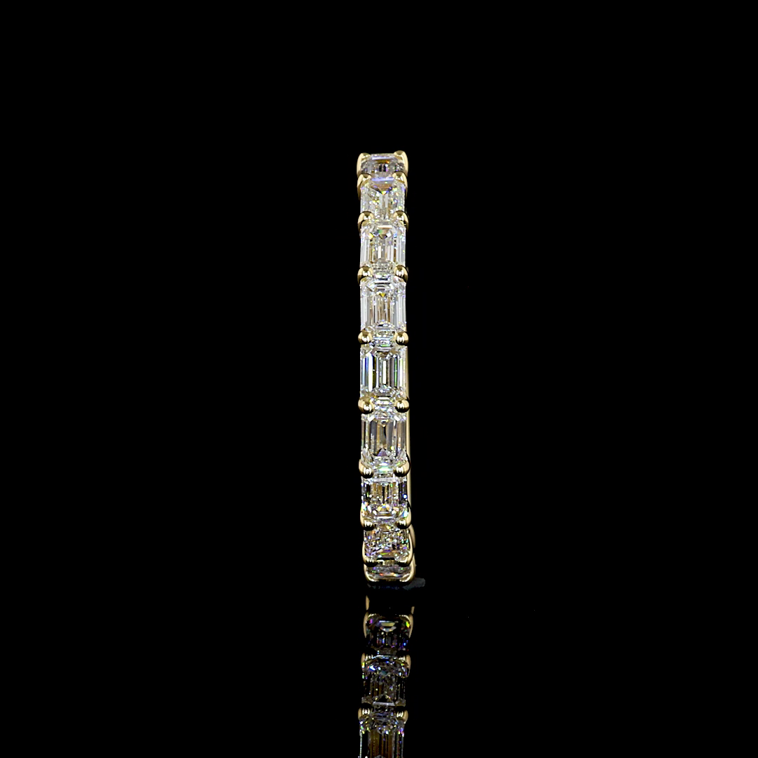1-1/4ctw Prong East West Emerald 3/4 Eternity Band
