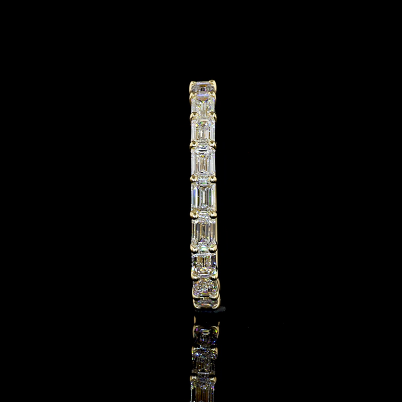 1-1/4ctw Prong East West Emerald 3/4 Eternity Band