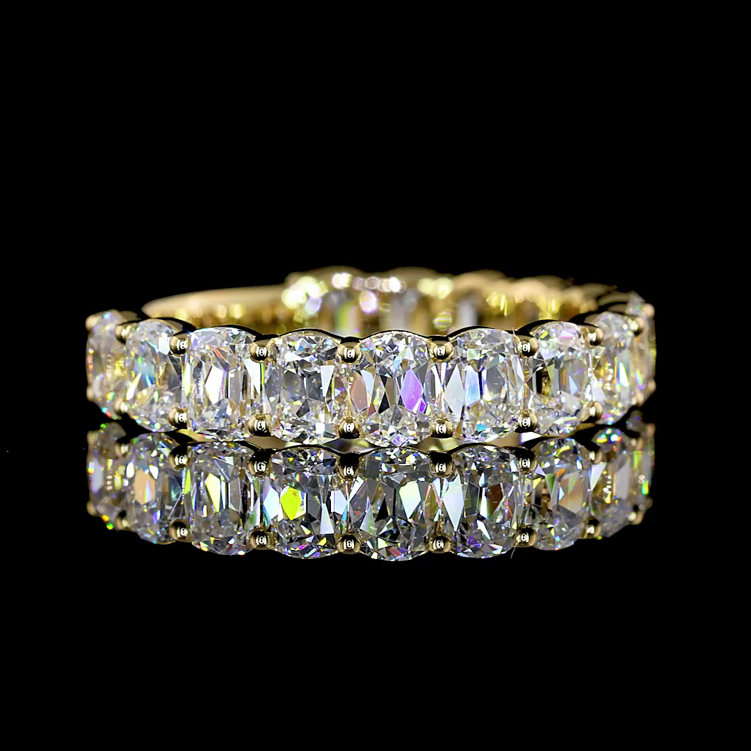 3ctw Antique Cushion Prong Diamond 3/4 Eternity Band