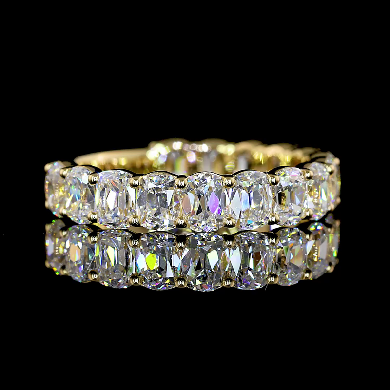 3ctw Antique Cushion Prong Diamond 3/4 Eternity Band