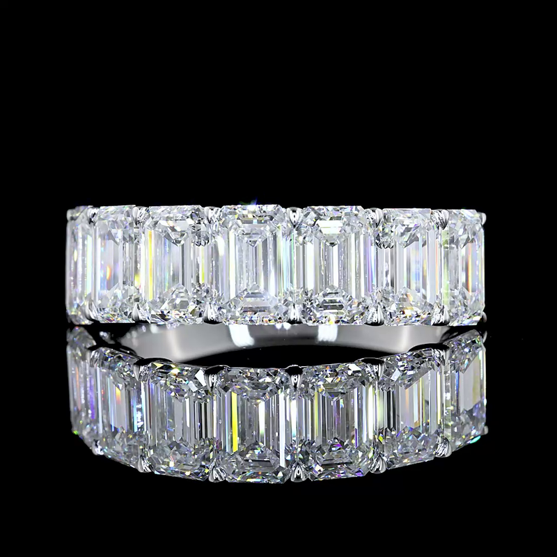 4ctw Prong Emerald Seven Stone Band