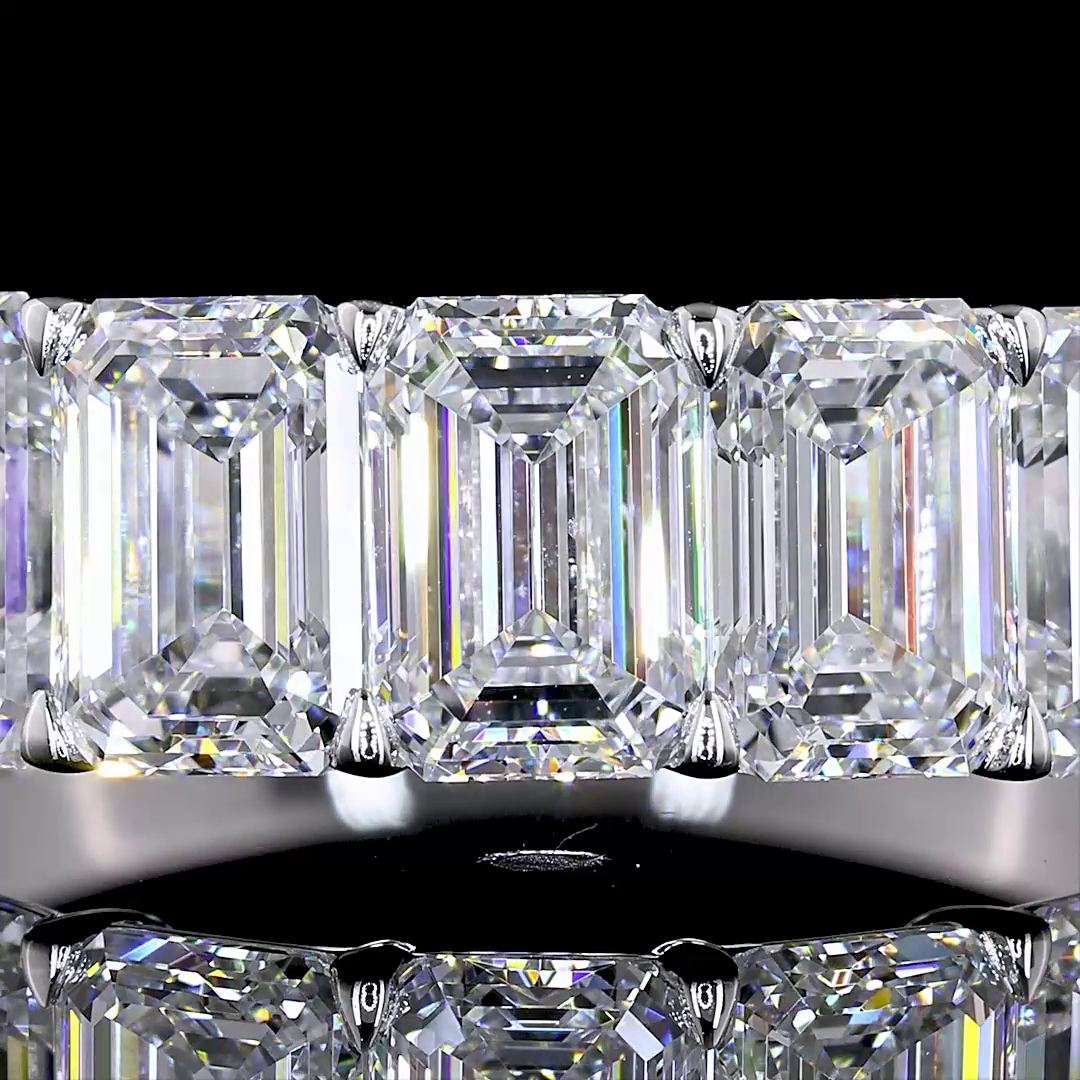 4ctw Prong Emerald Seven Stone Band