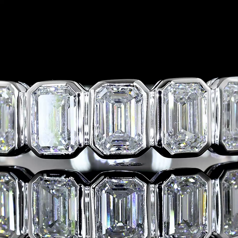 1ctw Bezel Emerald Seven Stone Band