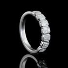 1ctw Bezel Emerald Seven Stone Band