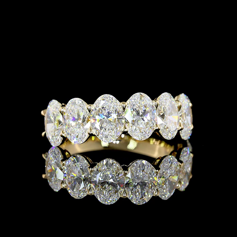 3-3/4ctw Prong Oval Seven Stone Band