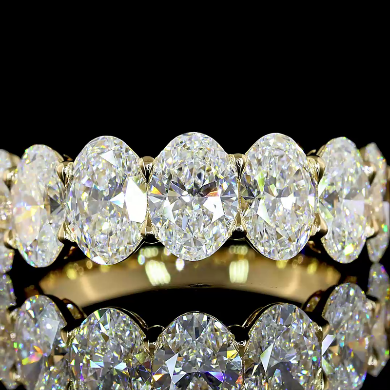 3-3/4ctw Prong Oval Seven Stone Band