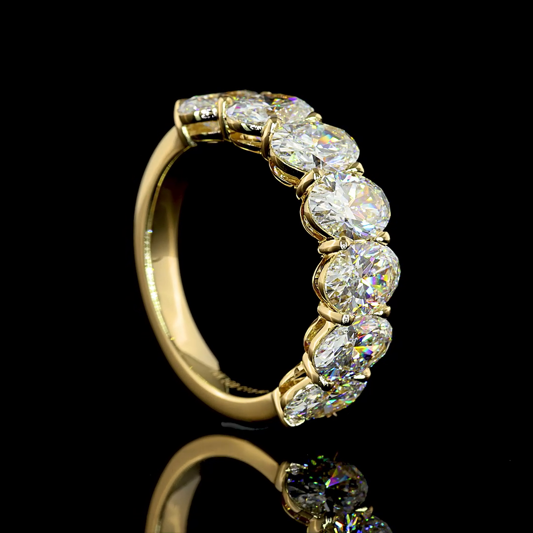 3-3/4ctw Prong Oval Seven Stone Band