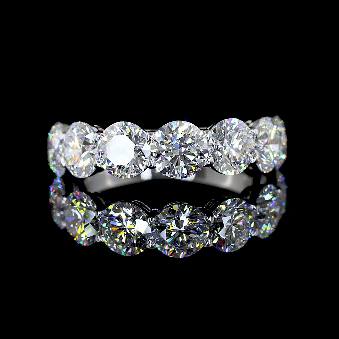 4ctw Prong Round Seven Stone Band