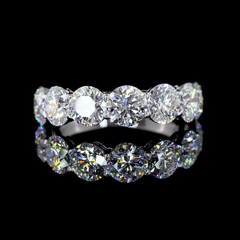 4ctw Prong Round Seven Stone Band